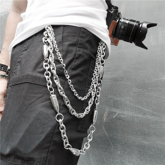 Hip-hop punk versatile bullet trouser chain