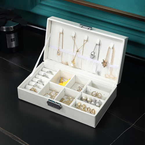 Storage rectangular lock jewelry storage box