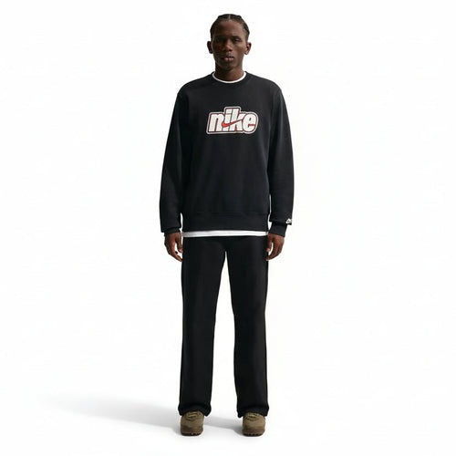 Nike Mens Sportswear Club French Terry Crewneck - Black/Sail