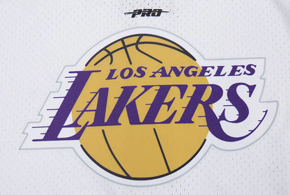 Pro Standard LA Lakers Script Tail Mesh Button Down Shirt - White/Black