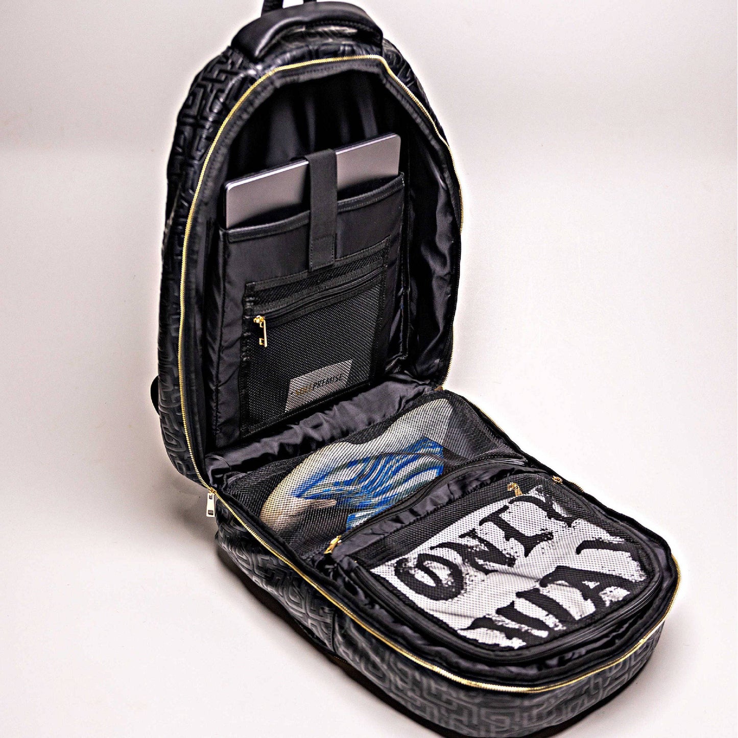 Black Monogram Leather Commuter Bag