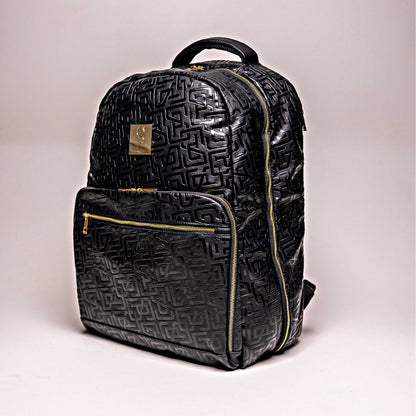 Black Monogram Leather Commuter Bag