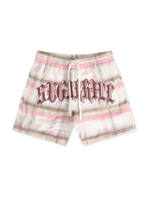 Sugarhill Tudor Mohair Shorts - Pink Plaid