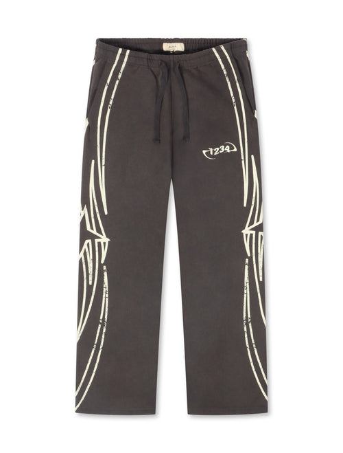 BLDG4 Star Wide Leg Pant - Charcoal Art