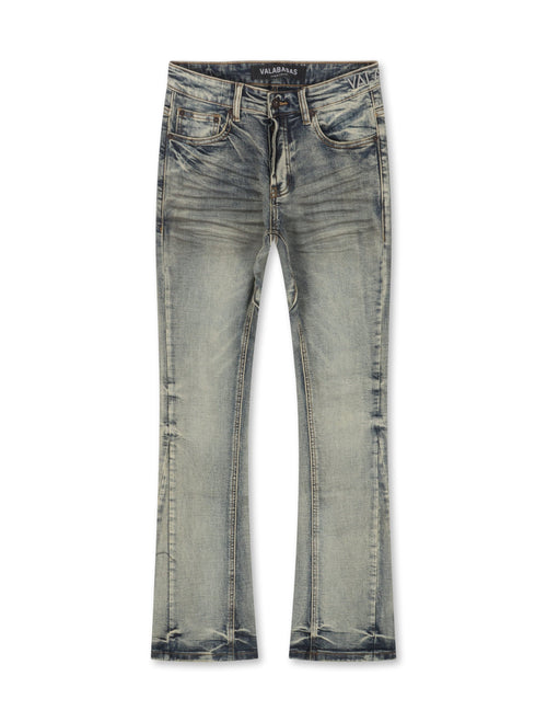 Valabasas Fax Stacked Jeans - Light Blue Washed