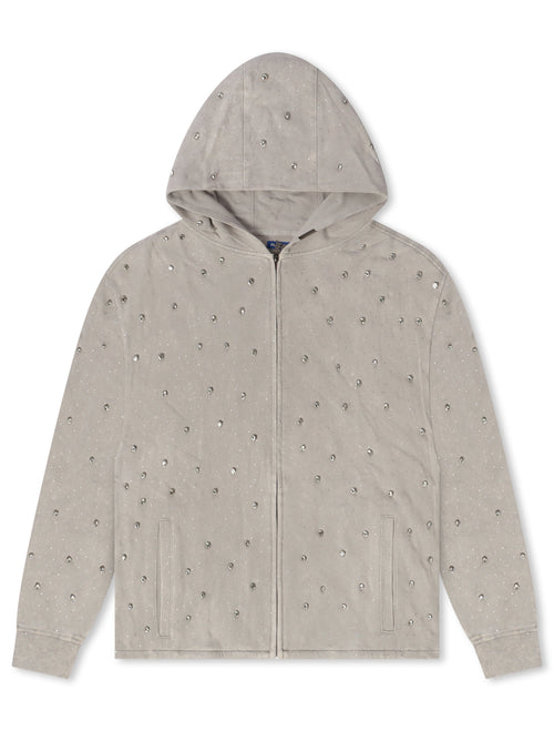 Rebel Denim Diamond Hoodie - Grey