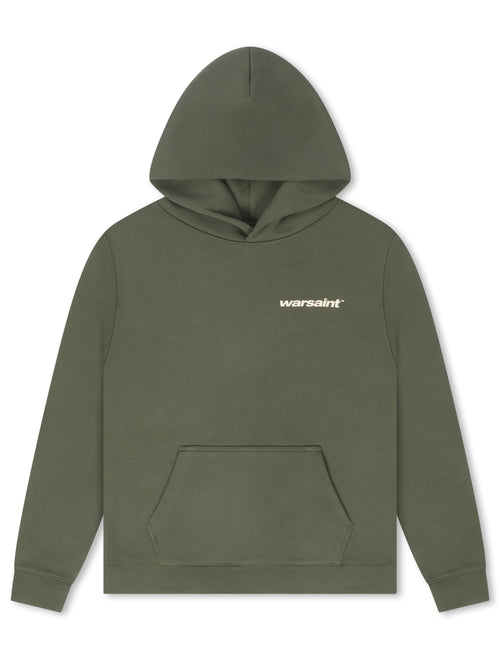 Warsaint Dual Logo Hoodie - Olive Green
