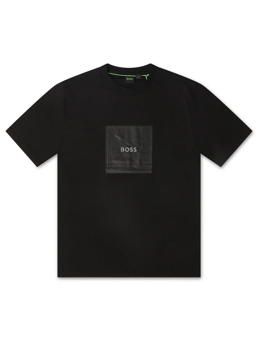 Boss Green Logo Rib Tee - Black