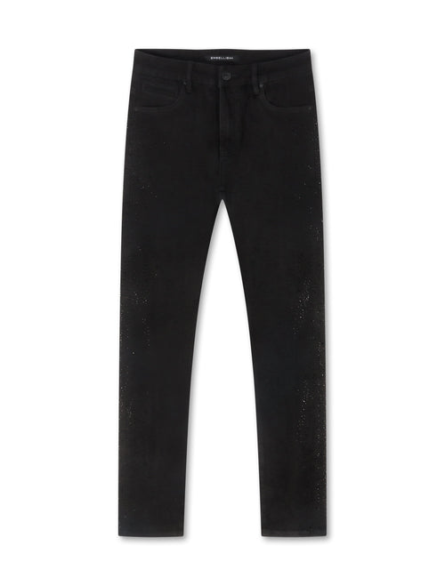 Embellish Frost Denim Rhinestone Jean - Black