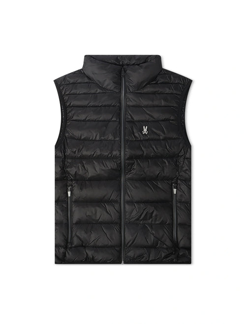 Psycho Bunny Blythe Packable Puffer Vest - Black