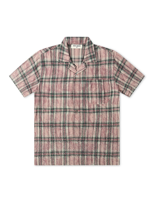 Almost Someday Solomon Rhinestone Flannel - Maroon