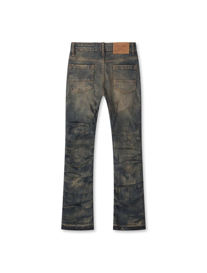 Jordan Craig Kids Pleated Side Seam Shredded Jeans - Dark Vintage