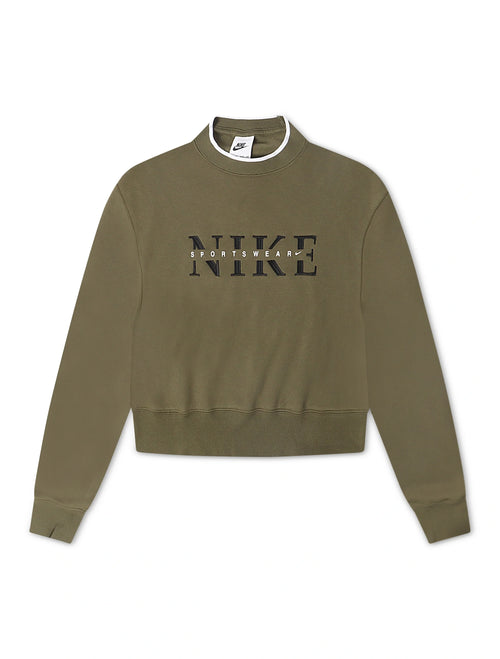 Nike Womens Phoenix Oversized Crewneck - Medium Olive
