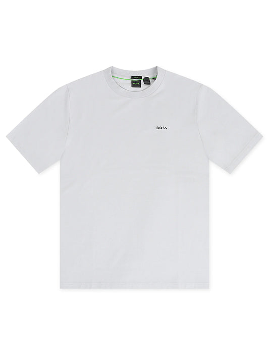 Boss Green Contrast Logo Tee - Light Grey