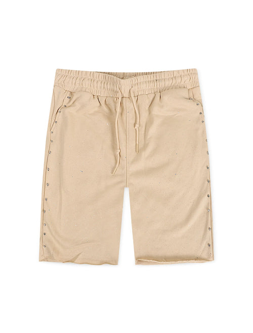 Bkys Rhinestone Shorts - Beige
