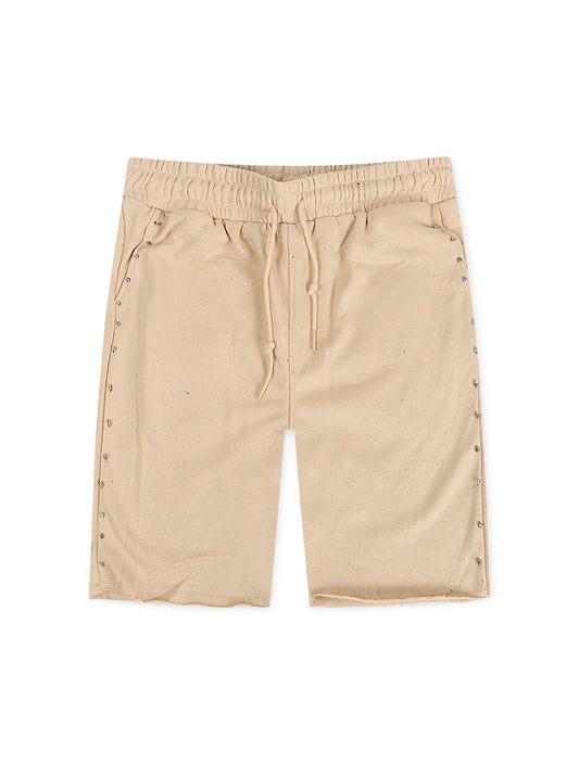Bkys Rhinestone Shorts - Beige