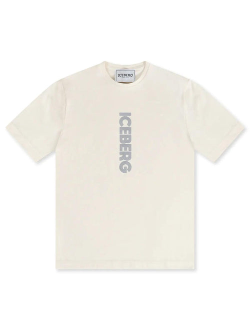 Iceberg Vertical Logo Tee - Cream