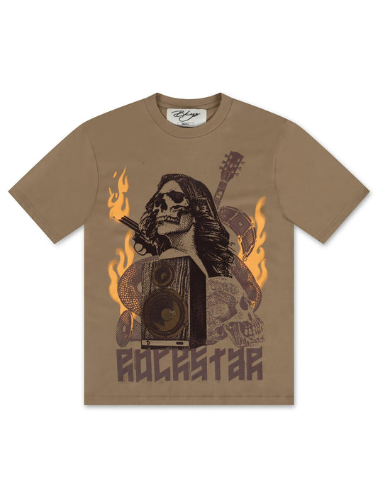 Bkys Rockstar Oversized Tee - Brown