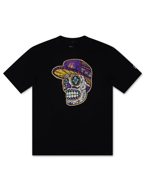 New Era La Lakers Nba Sugar Skull Tee -  Black