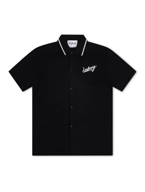 Iceberg Knitted Polo Shirt - Black