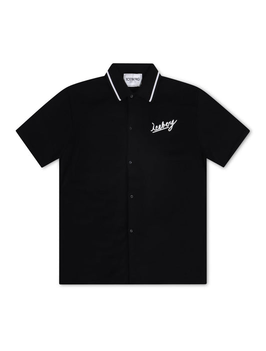 Iceberg Knitted Polo Shirt - Black