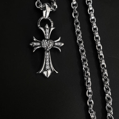cross love letter chain necklace