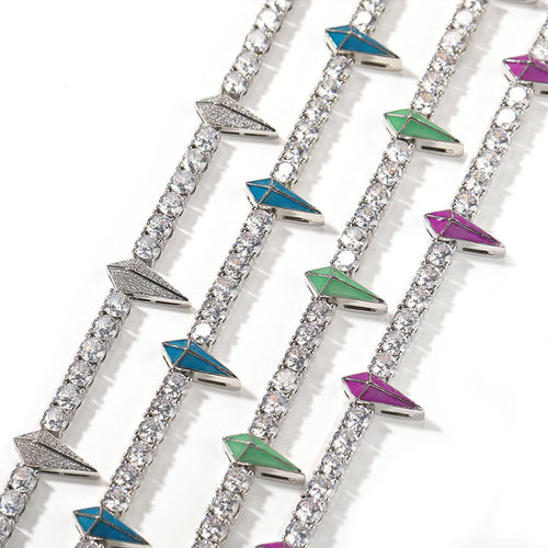 Hip-hop Black Panther zircon tennis chain