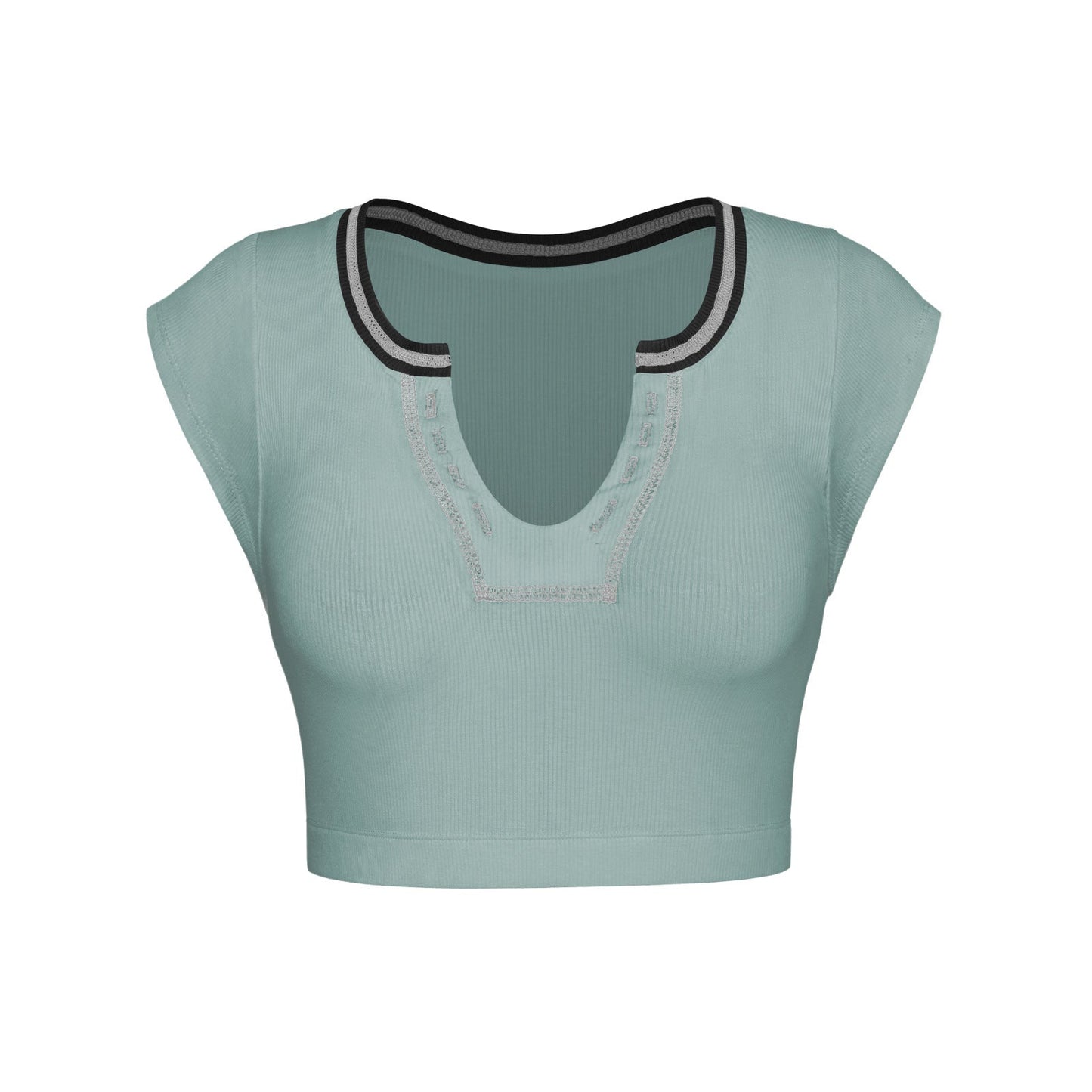 Slim Fit Ultra Short Sexy Spicy Girls Top Knitted Thread T-shirt