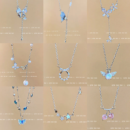 Titanium steel pearl clavicle necklace