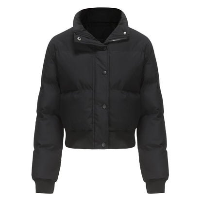Autumn and winter women's short long-sleeved turtleneck warm jacket