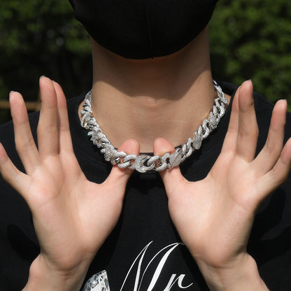Hip-hop zircon-encrusted sun, star and eye necklace