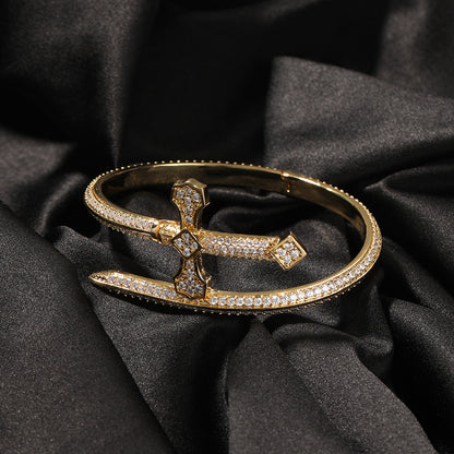 Hip-hop full-diamond justice sword bracelet inlaid with zircon