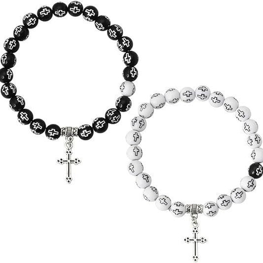 Couple colorful rosary bracelets
